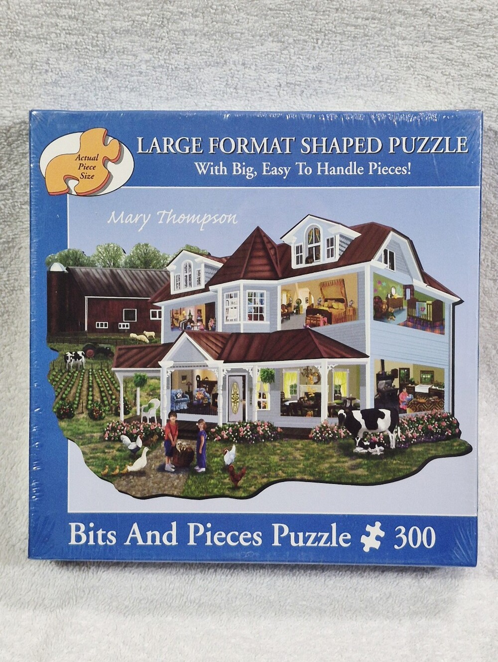 Grannys Farm Bits And Pieces 300 Piece Mary Thompson Large Format Shaped Puzzle